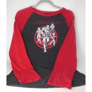 Star Wars Stormtroopers kids 18 Blk/Red Long Sleeve Raglan skate Shirt size 2xL